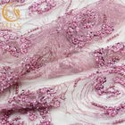 Προσαρμοσμένος 20% γαμήλιων φορεμάτων ρόδινος βαρύς διακοσμημένος με χάντρες ύφασμα πολυεστέρας δαντελλών
