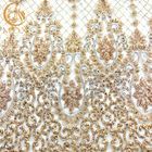 Υλικό MDX χρώματος κεντητικής χειροποίητο χρυσό ύφασμα δαντελλών δαντελλών για το γαμήλιο φόρεμα